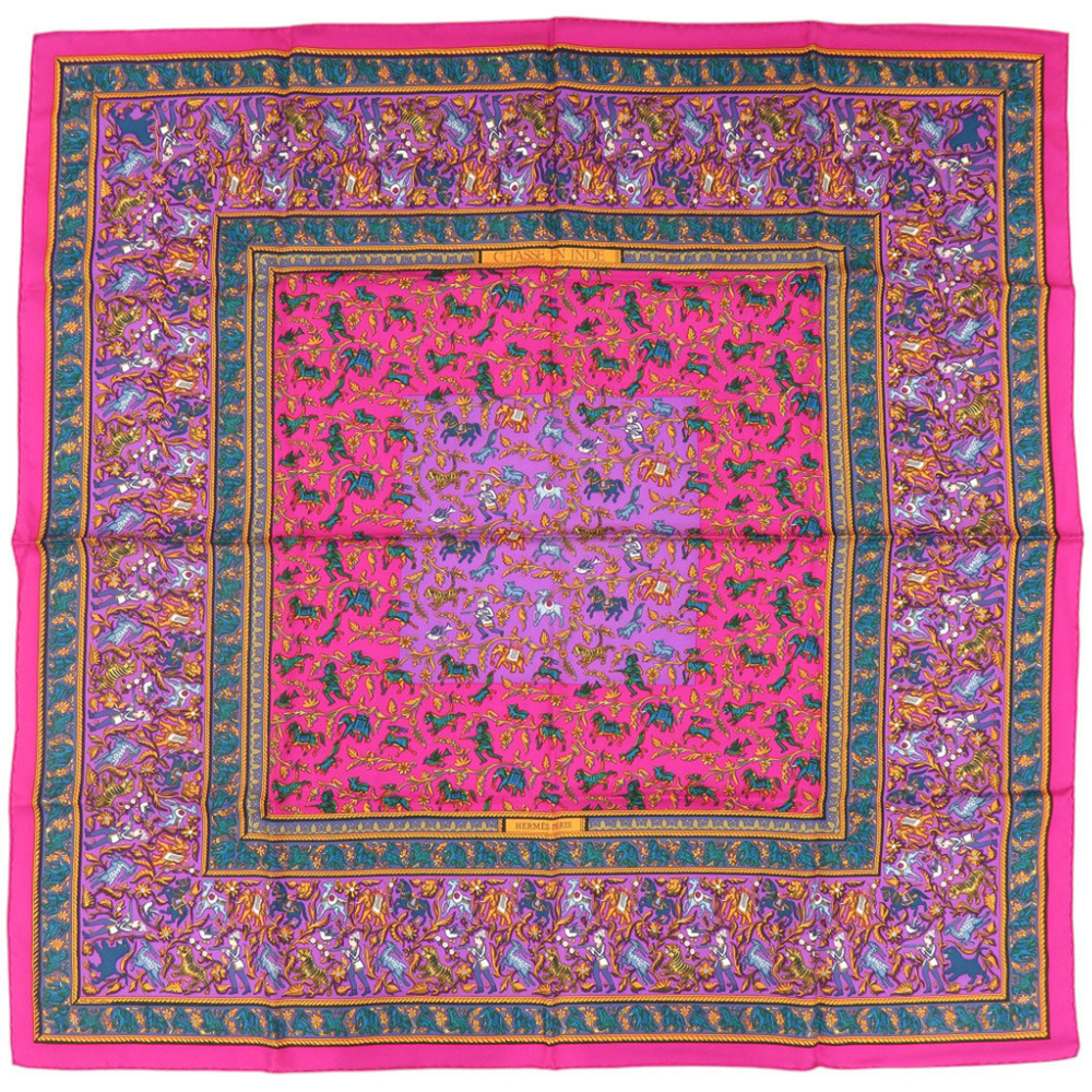 HERMES Pink Silk Scarf